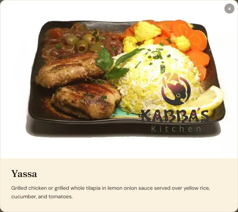 Signature dish from Kabba's catalog