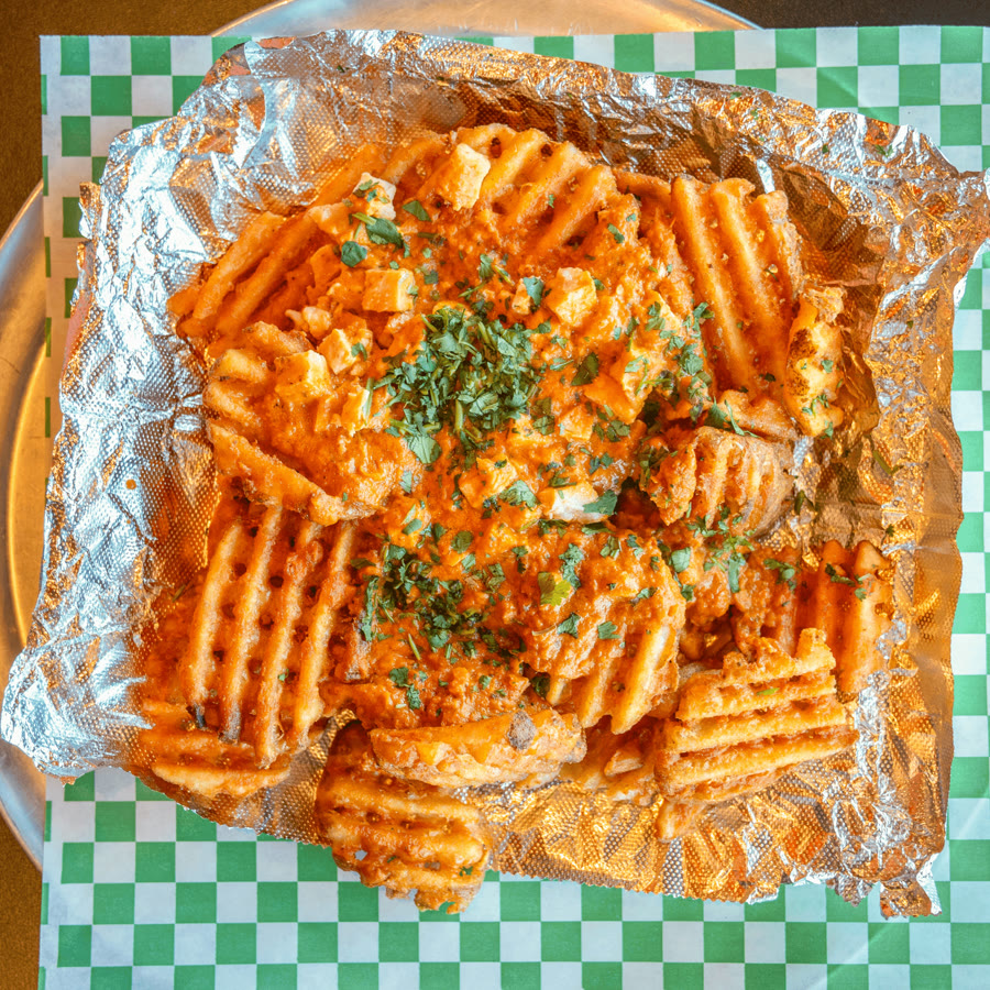 Butter Chicken Waffle Fries
